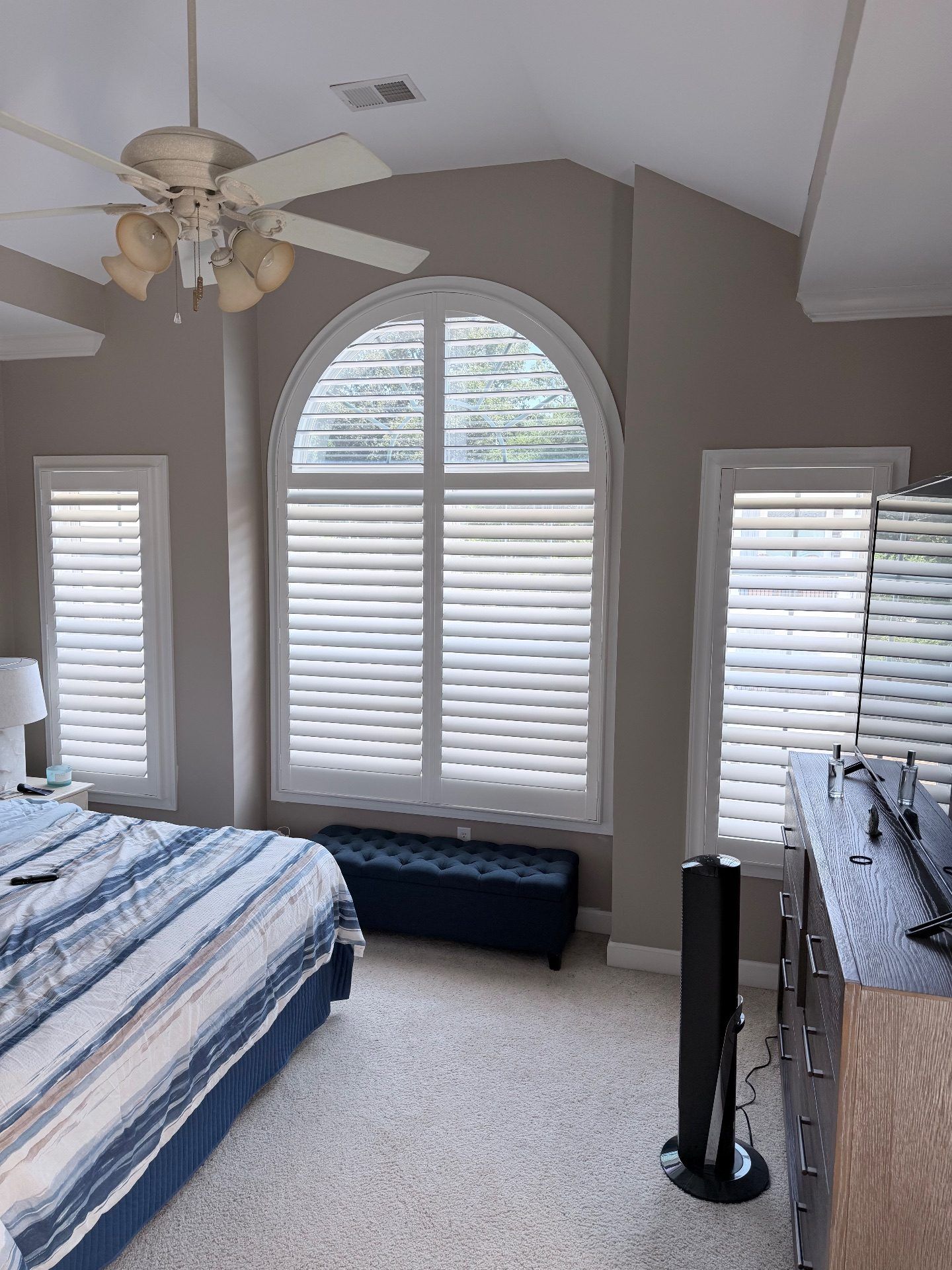 Plantation Shutters with Arch Top