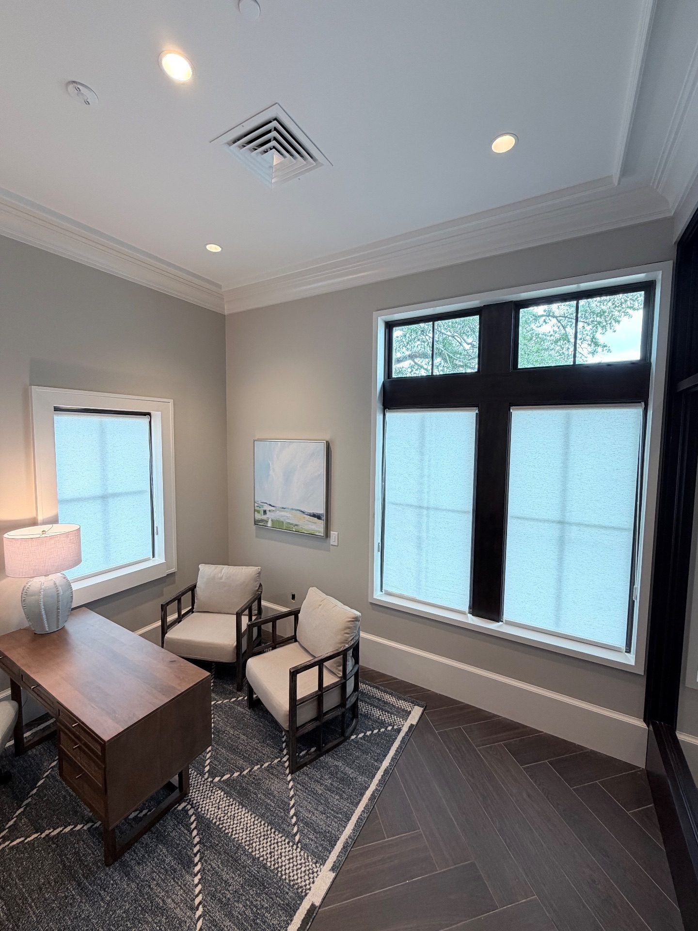 Open roll roller shades in Grande Dunes North Clubhouse Office