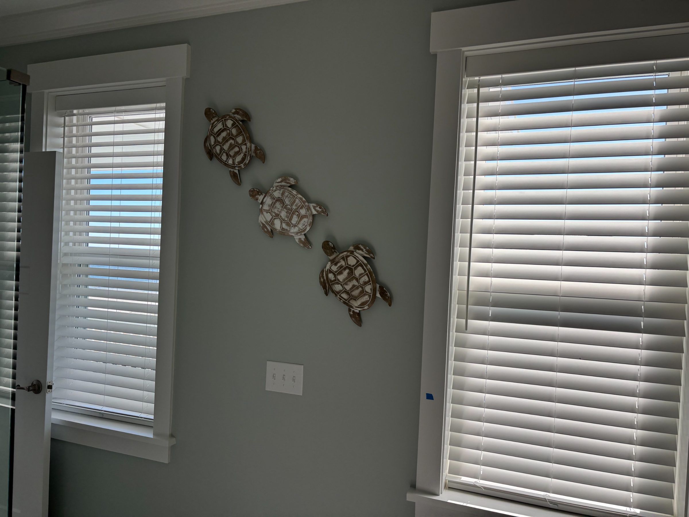 Faux Wood Blinds in a Bathroom