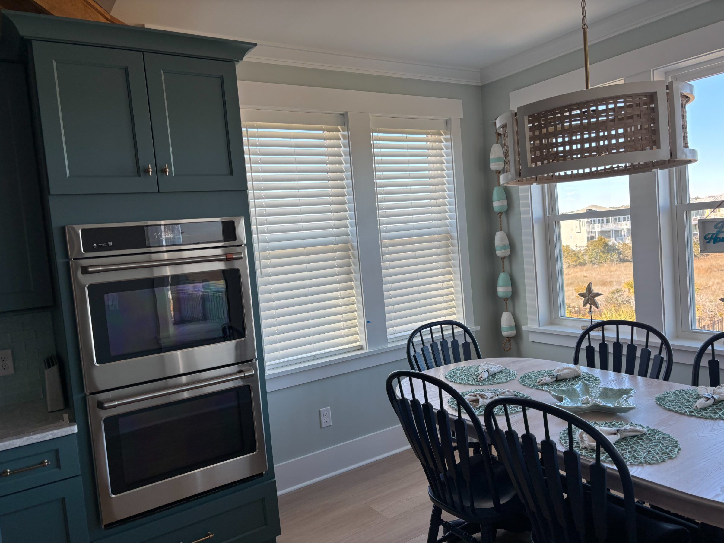 Faux Wood Blinds in a Kitchen