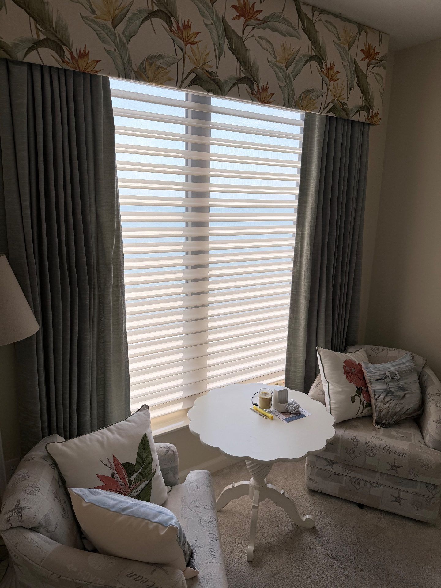 Hunter Douglas Silhouette Fully Closed in Myrtle Beach sitting Area