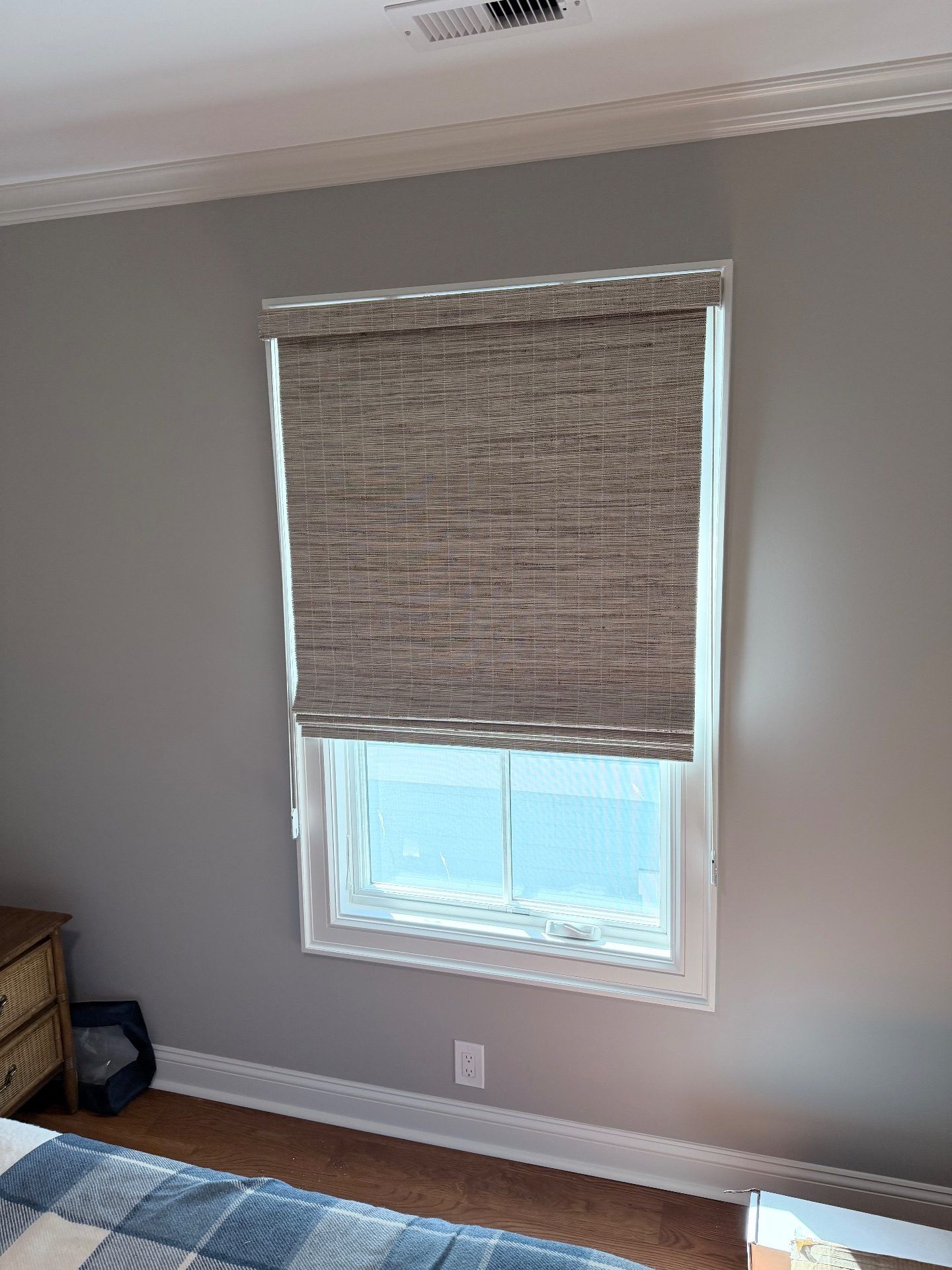 Bedroom Woven Wood Shades