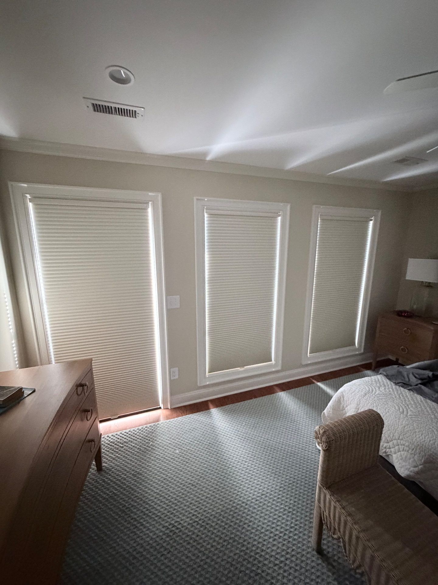 Room darkening honeycomb shades