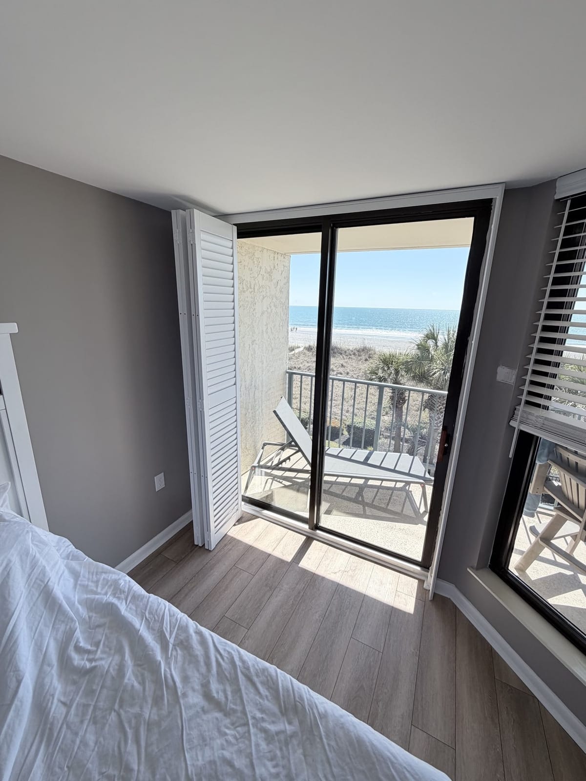 Track shutters open at the Beach Club