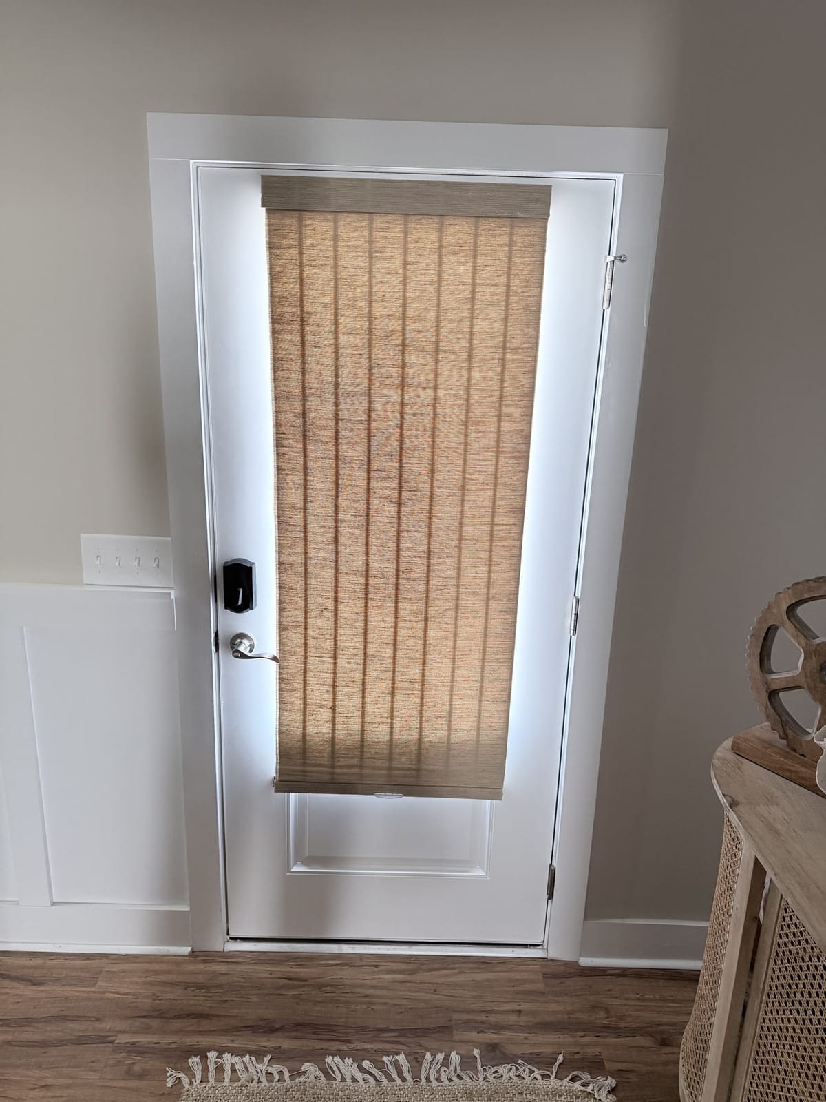 Woven wood shades in a North Myrtle Beach living room